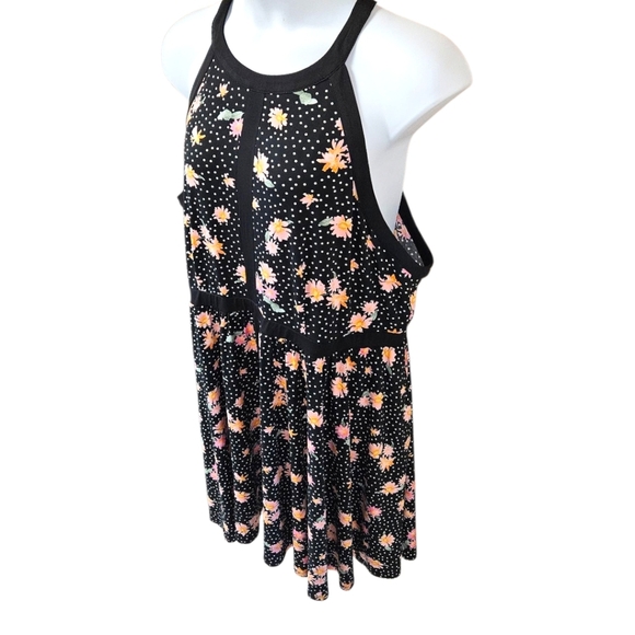 TORRID Plus Size Mini Studio Knit High Neck Floral Poka-Dot Skater Dress 3X - Picture 5 of 16
